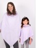 Mom and Kids Zig zag Pattern Faux Fur Poncho